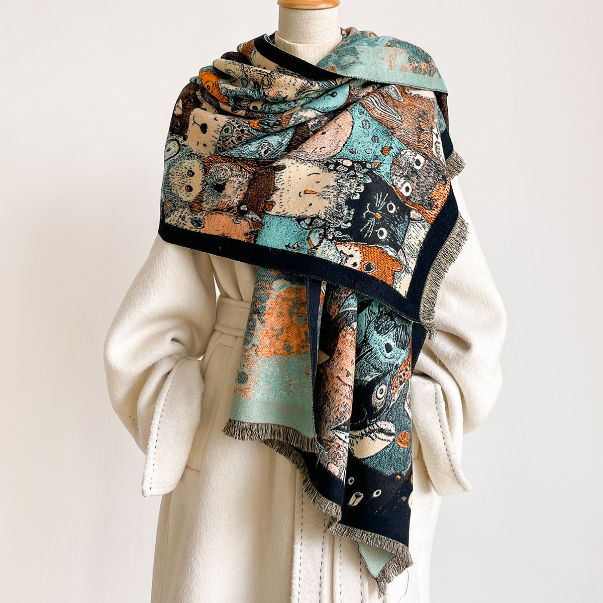 Imitation Cashmere Fringed Sca - đánh giá và giá Pashmina Wrap Large