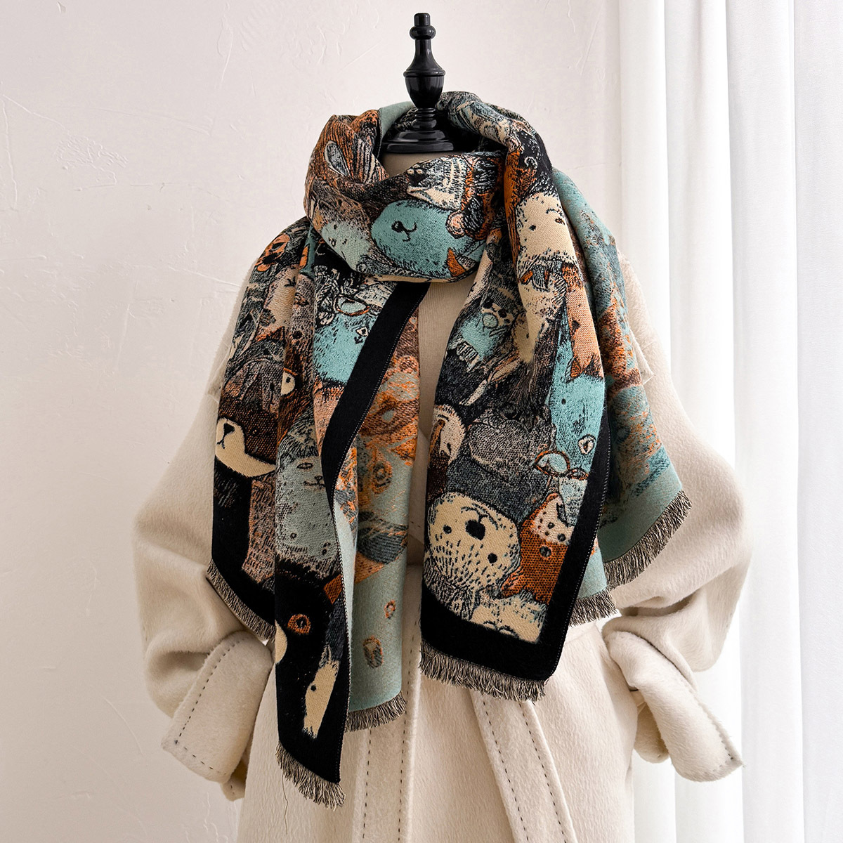 Imitation Cashmere Fringed Sca - đánh giá và giá Pashmina Wrap Large