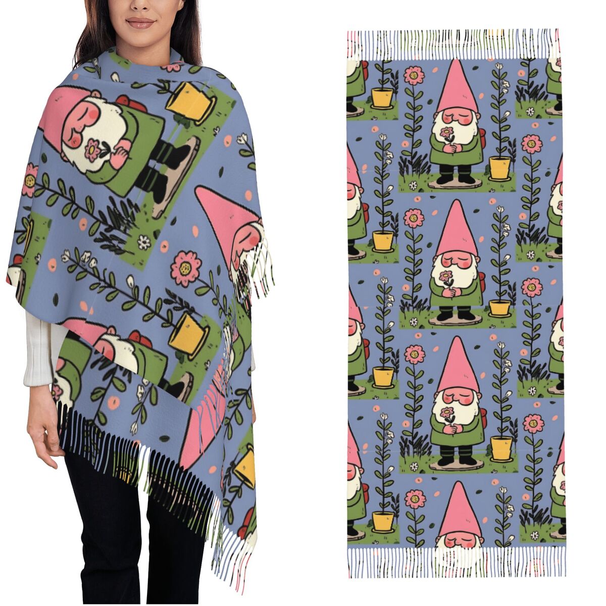 Mythical Garden Gnome Shawls W - đánh giá và giá Pashmina Wrap Large