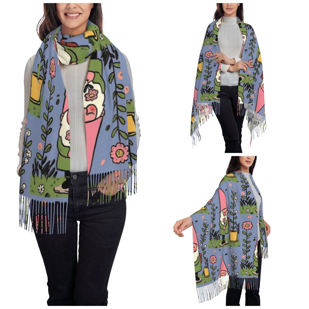 Mythical Garden Gnome Shawls W - đánh giá và giá Pashmina Wrap Large