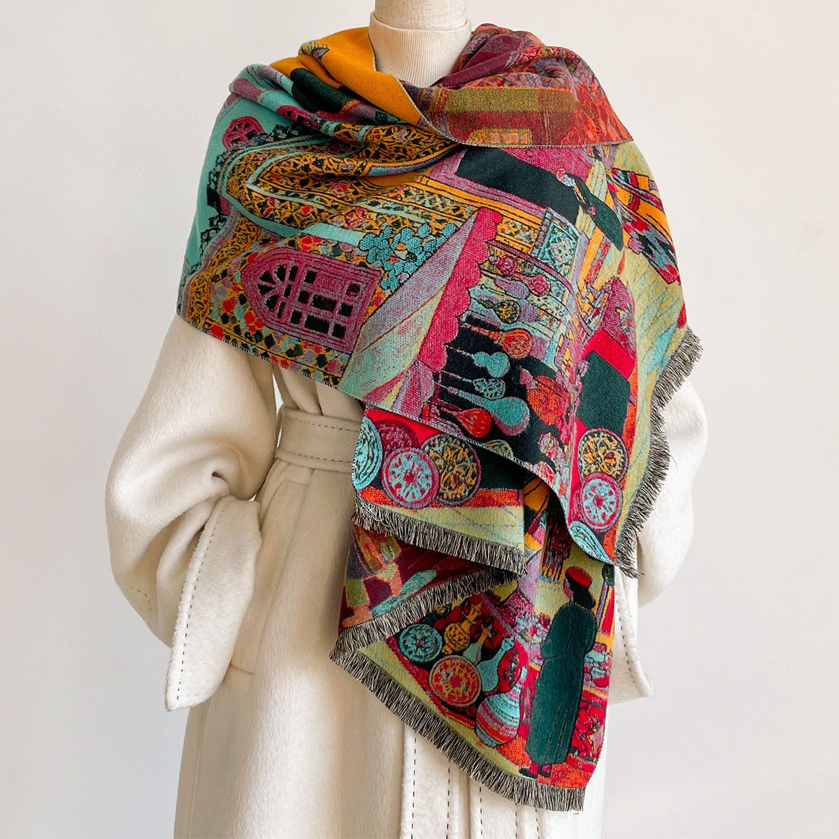 Women Imitation Cashmere Scarf - đánh giá và giá Pashmina Wrap Large