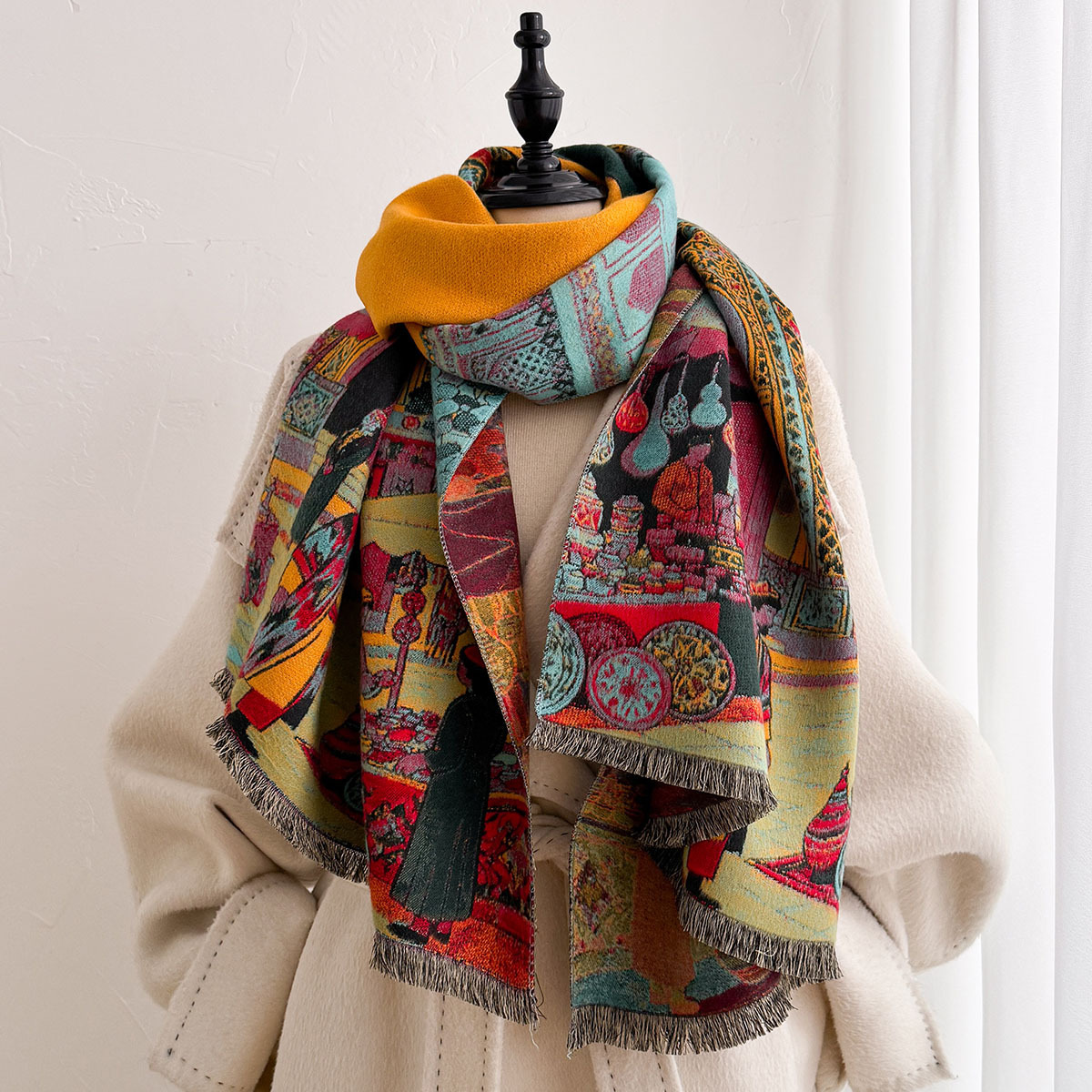 Women Imitation Cashmere Scarf - đánh giá và giá Pashmina Wrap Large