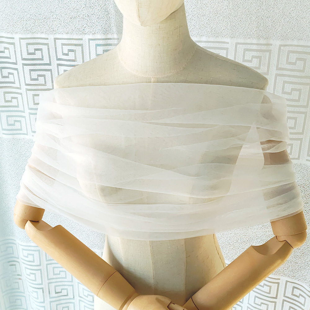 Phụ Nữ Xếp Ly Voan Sheer Bọc C - đánh giá và giá Stole Wedding Shawl